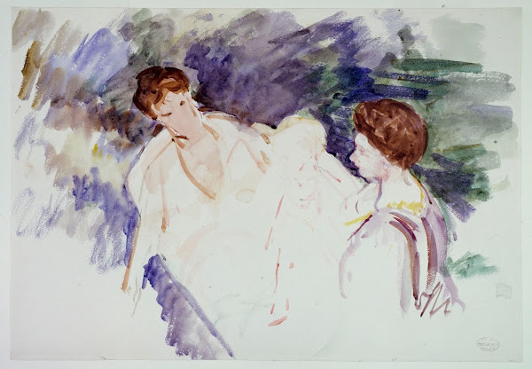 Etude pour Le Bain  Deux femmes et un enfant dans une barque 1910