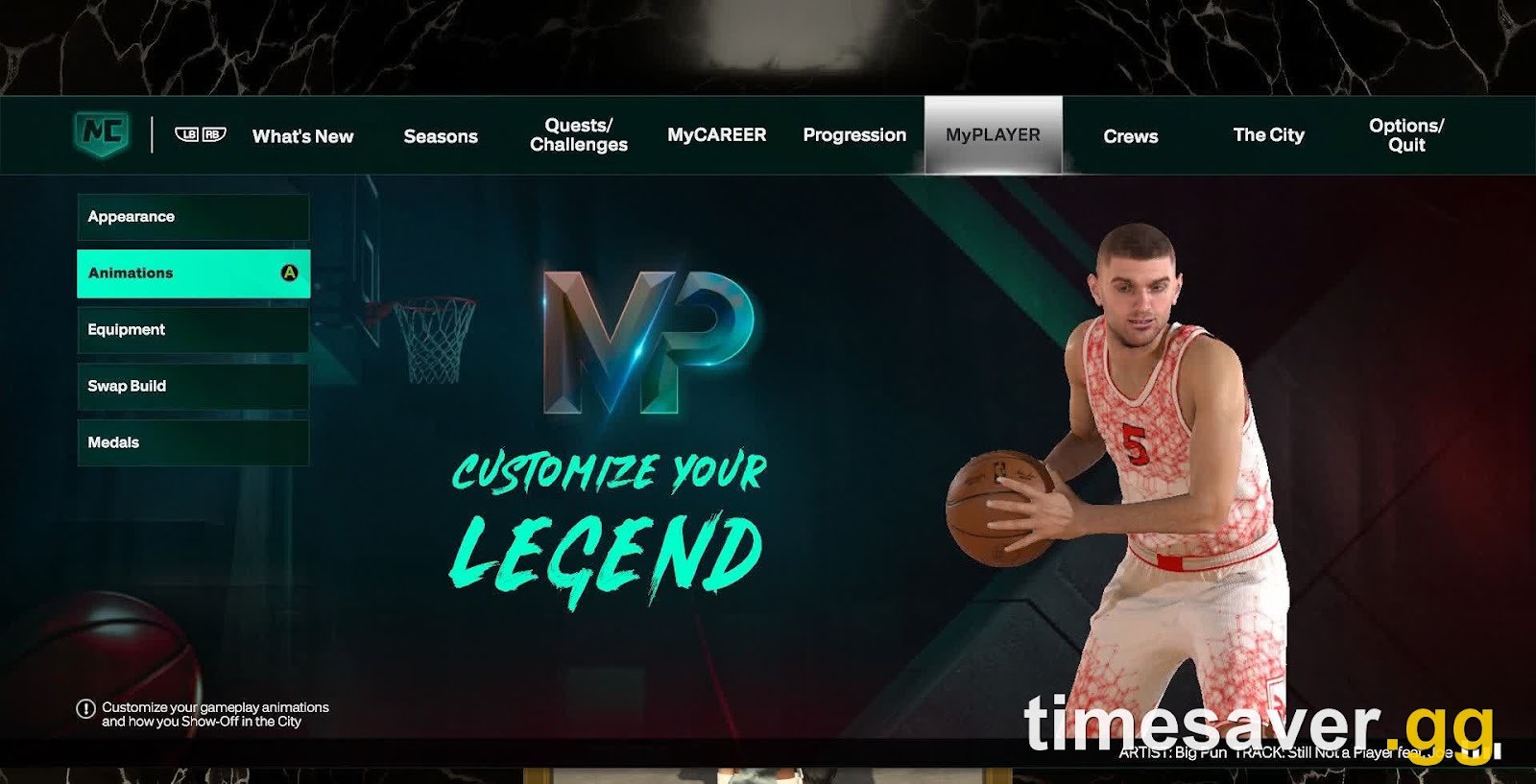 NBA 2K27 MyPLAYER Animations menu used to preview jumpshots and dribble moves