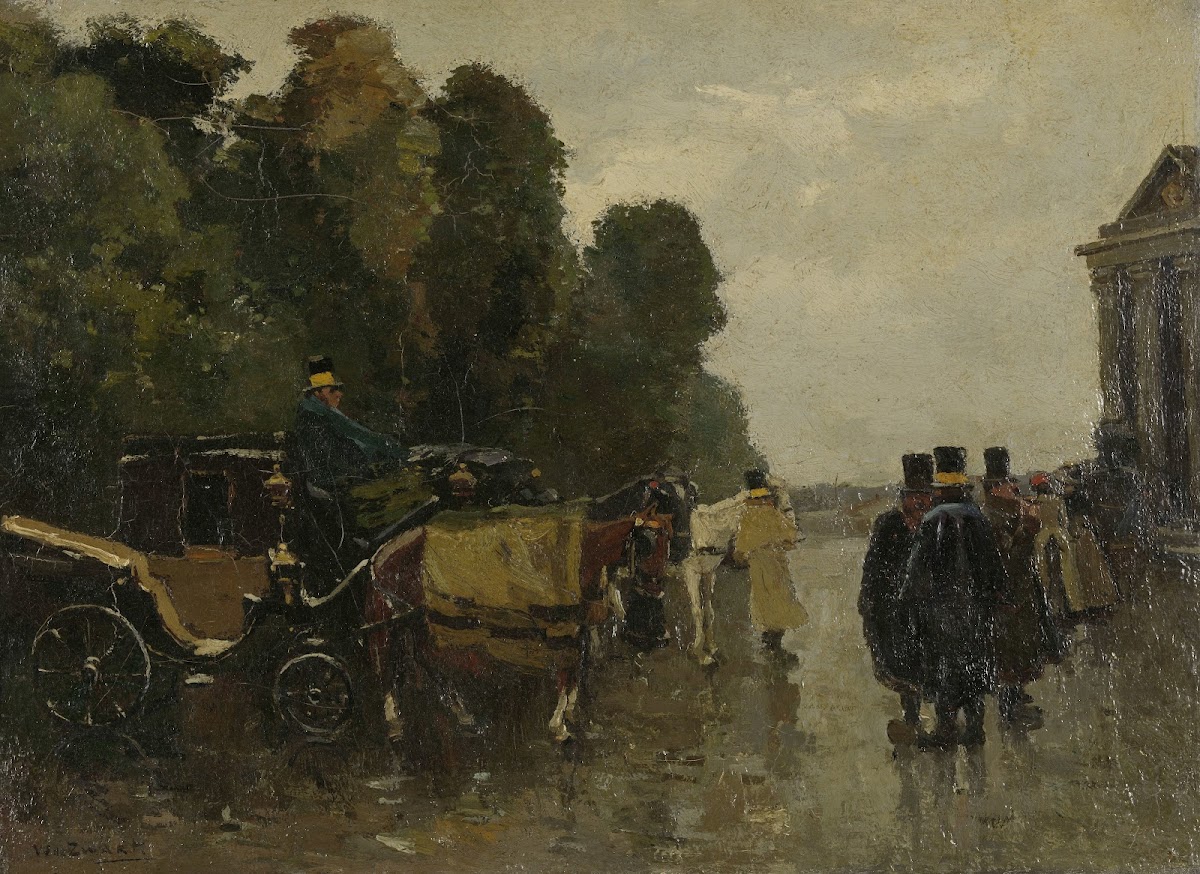 Carriages and Waiting Coachmen c 1890   c 1894