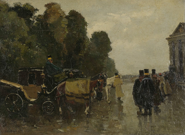Carriages and Waiting Coachmen c 1890   c 1894