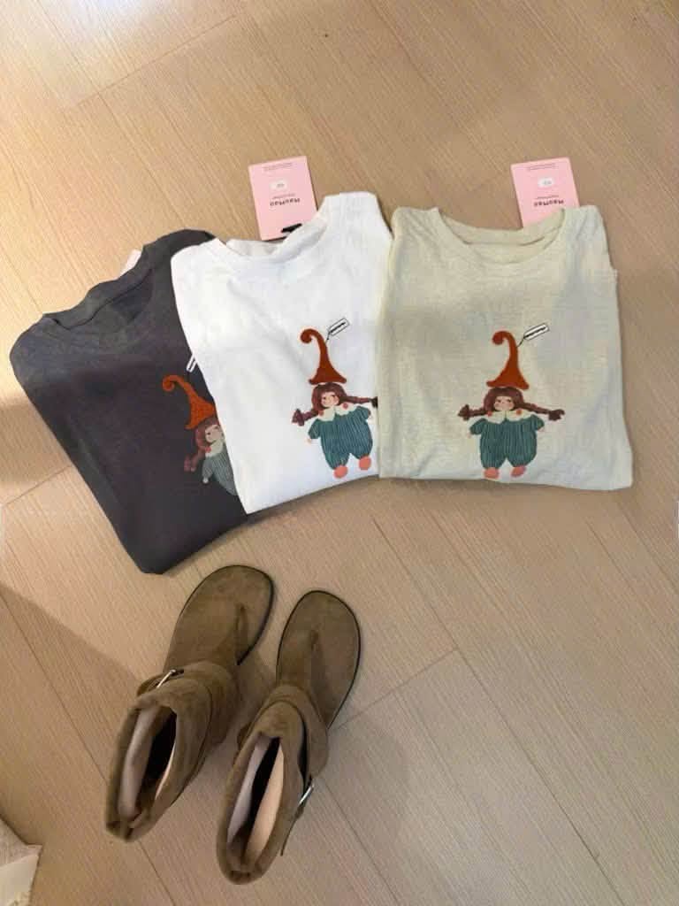 Áo thun in hình cô bé đội mũ XONXEN SHOP 933 – Image 2