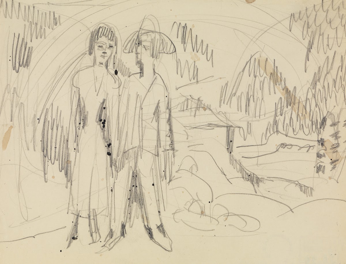 Bauernpaar vor Berglandschaft 1922