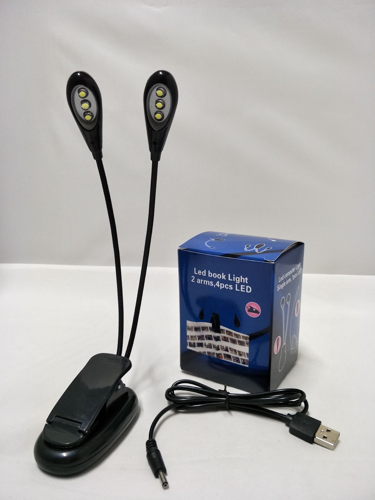 LED-Klavierleuchte mit Doppelarm und Clip