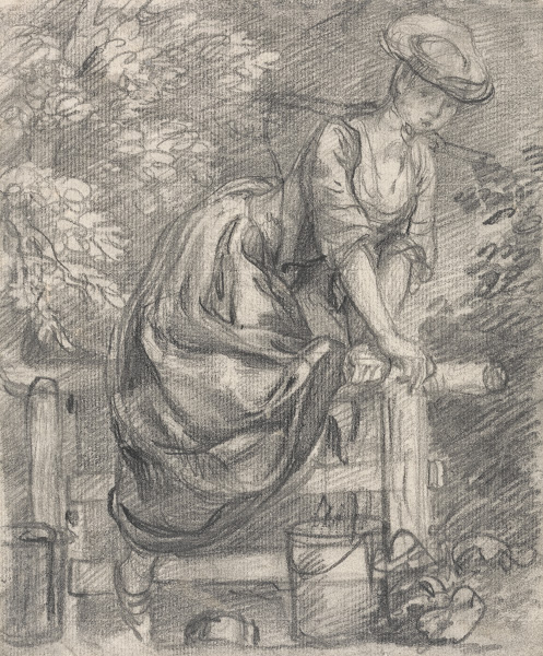 A Milkmaid Climbing a Stile ca 1750