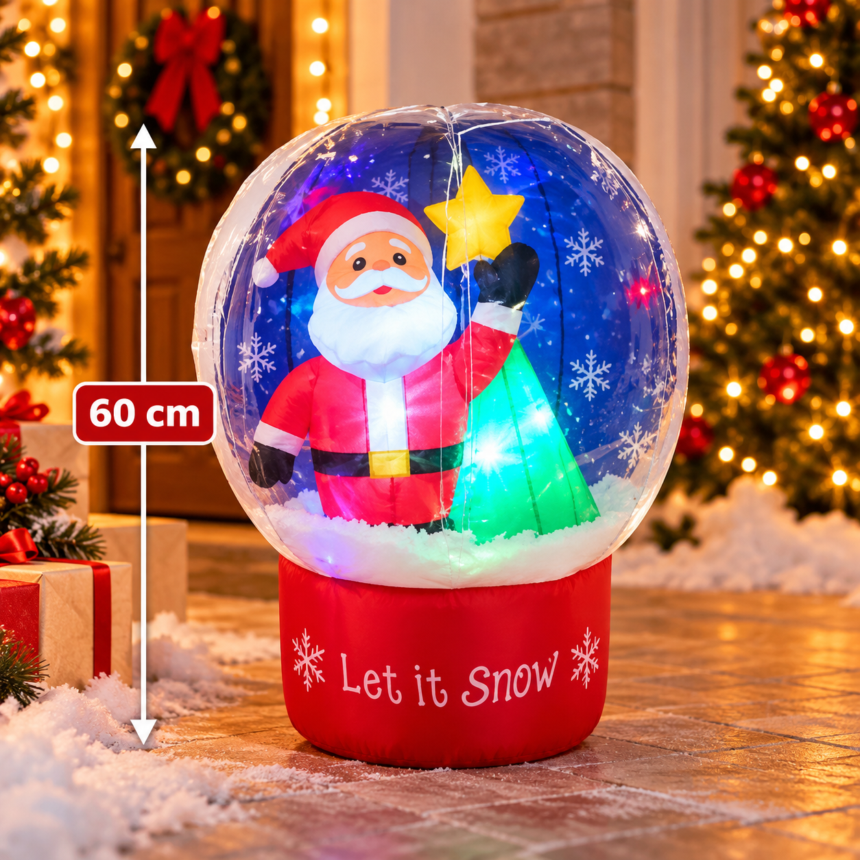 Inflable globo de nieve Let it Snow 60 cm