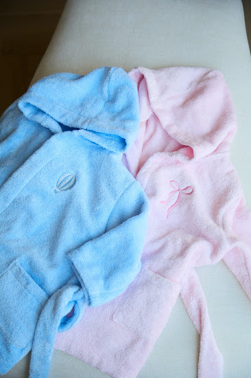Children's bathrobe Twins Beau size 86-92 (100% cotton terry) blue