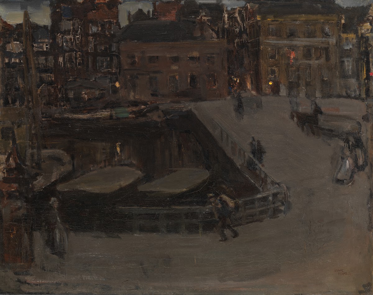 Damrak at night 1885 1905