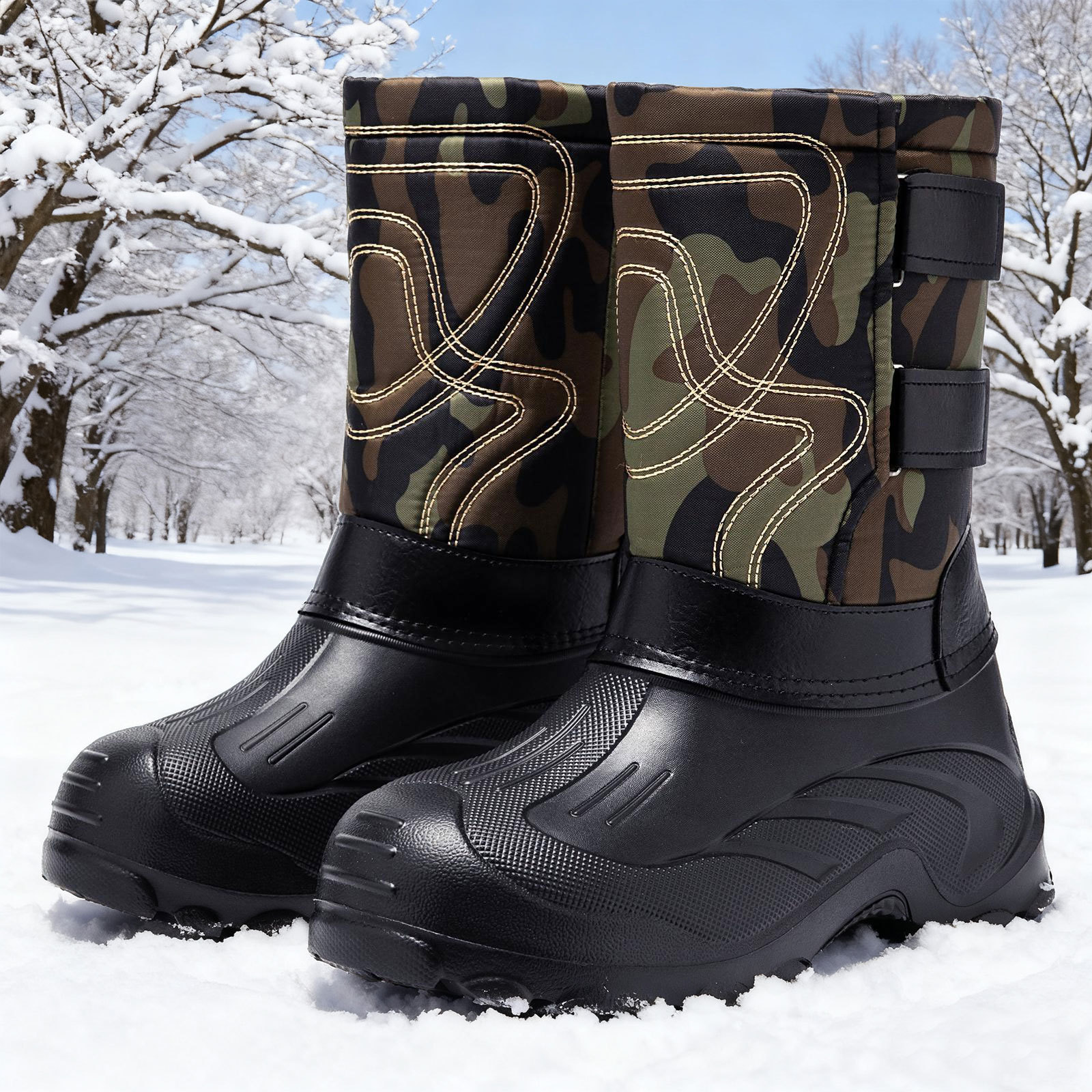 Insulated Men's Winter Boots, Slip-Resistant