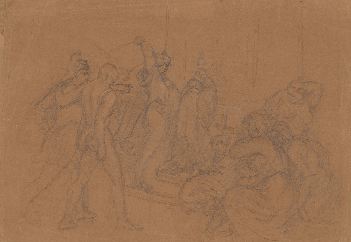 Sketch of the composition Martyrdom of St Stanislaus 1860