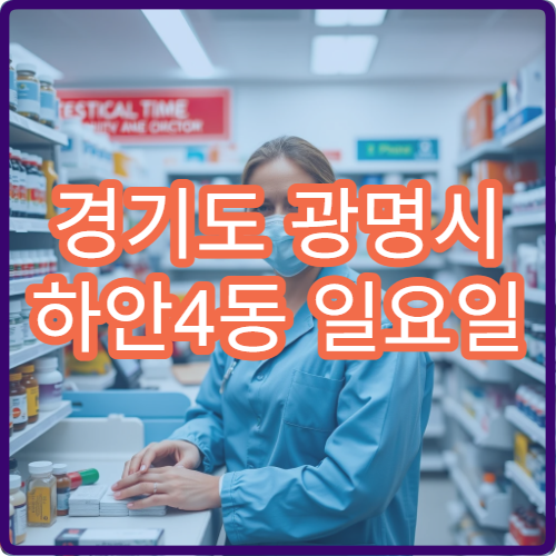 경기도 광명시 하안4동 일요일 문 여는 약국 당번 위치