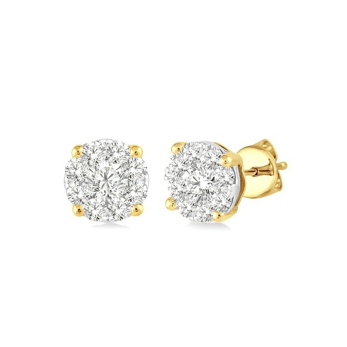 Round Shape Lovebright Essential Diamond Stud Earrings 91758DHFHERYW