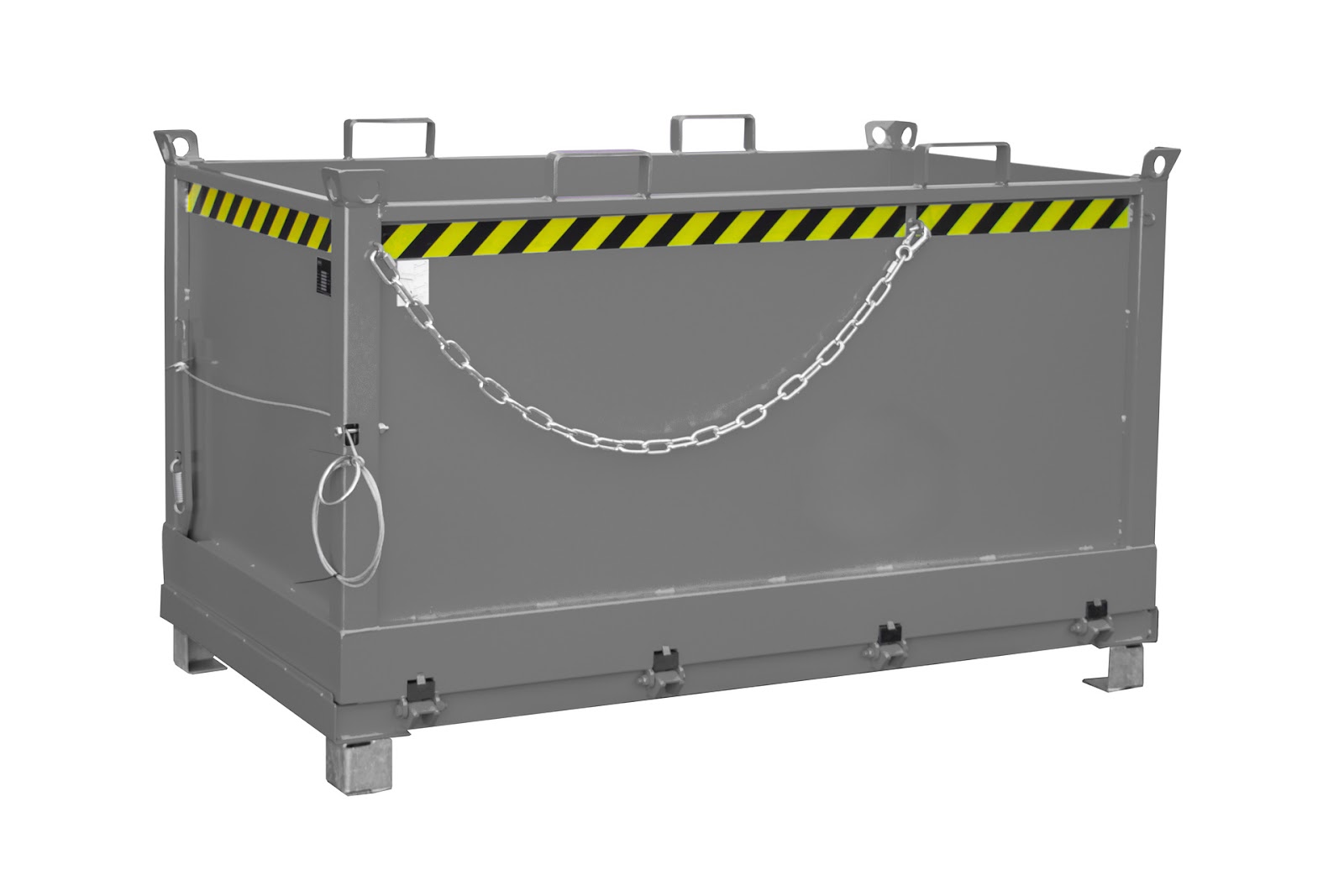 Bodemklepcontainer FB 1500, gelakt, Muisgrijs