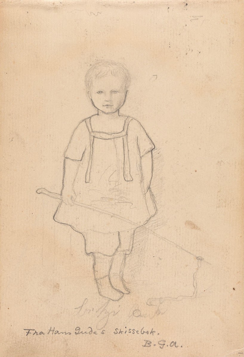 Guttebarn med leketøy 1857