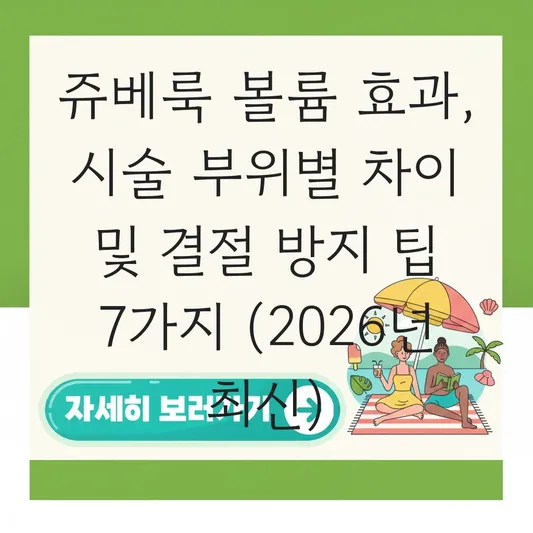 쥬베룩 볼륨 효과 시술 부위별 차이 및 결절 방지 주의사항 대표 이미지