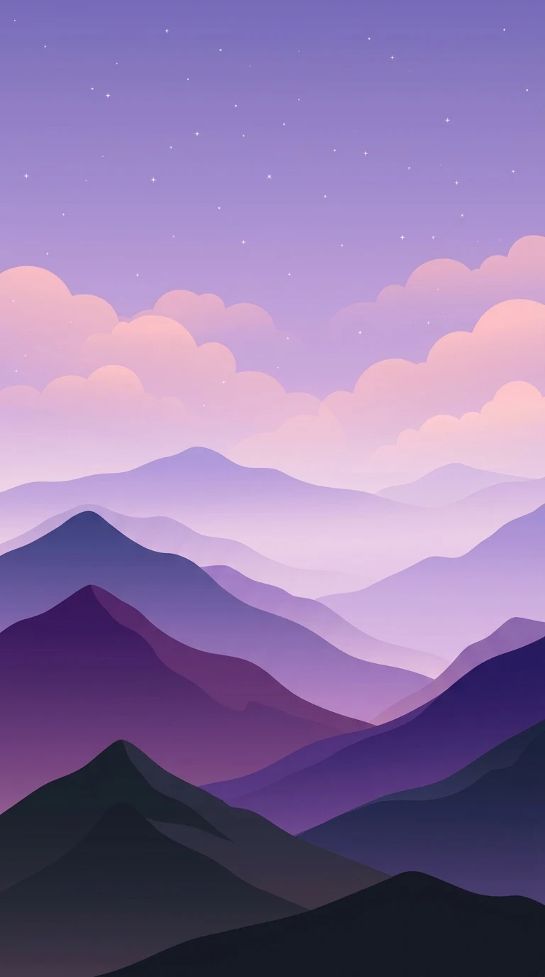 Abstract Minimalist Purple and Indigo Mountain Landscape - Free 4K mobile Wallpaper