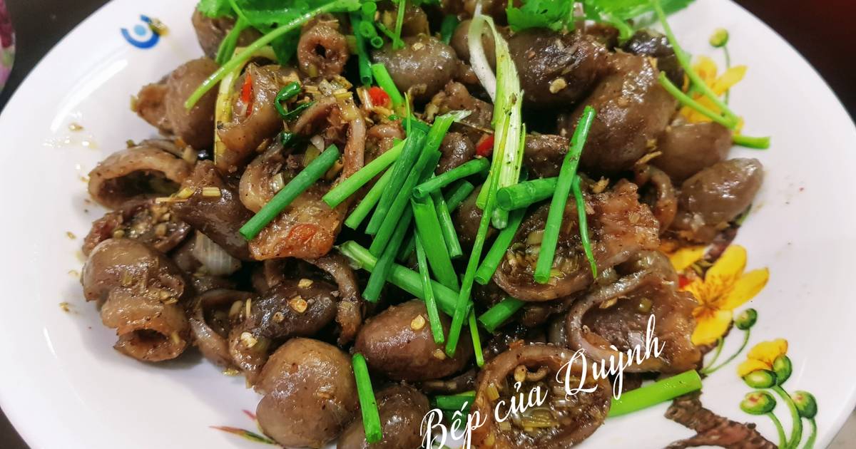 Bao tử cá xào sả ớt