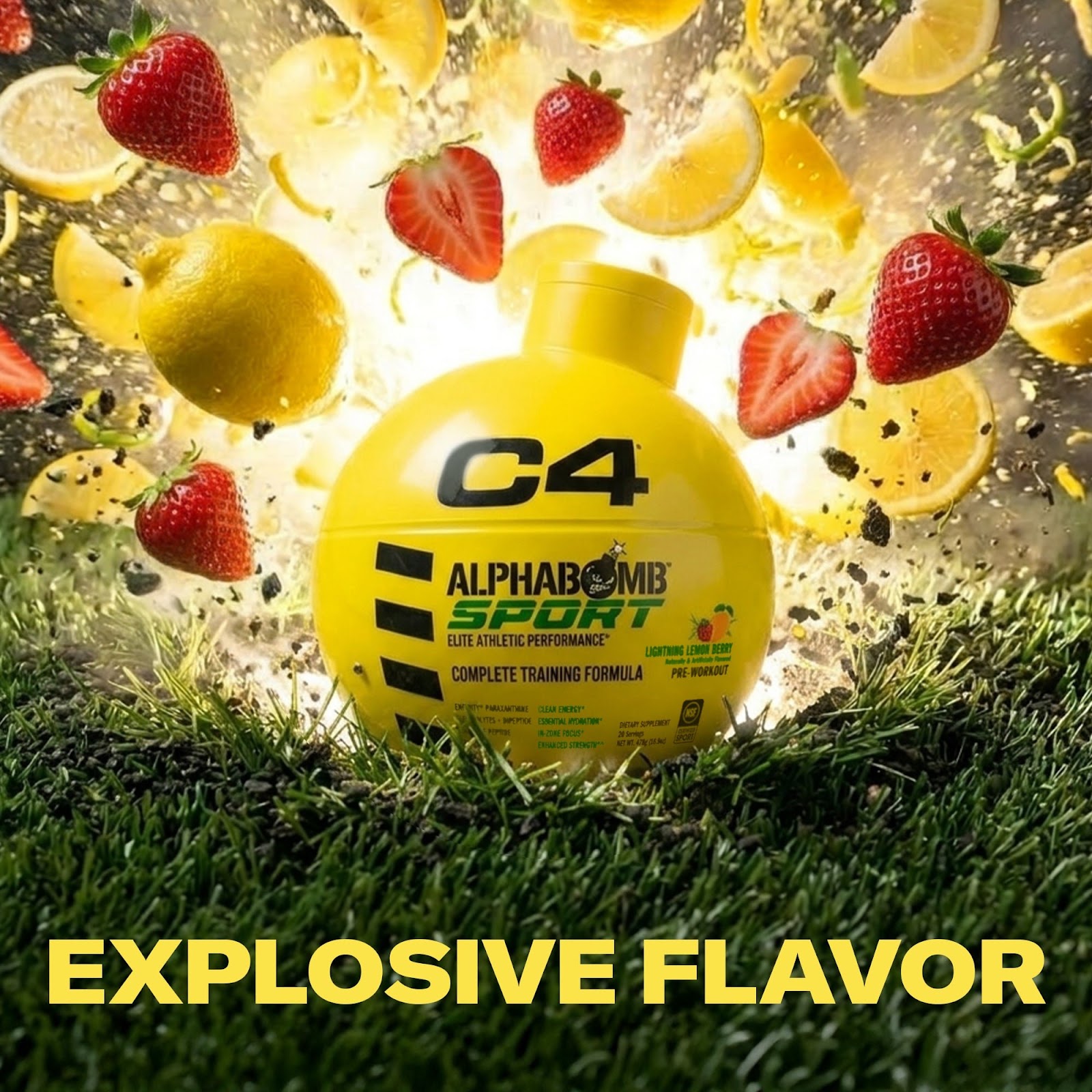 AlphaBomb Sport — Lightning Lemon Berry, 20 Servings