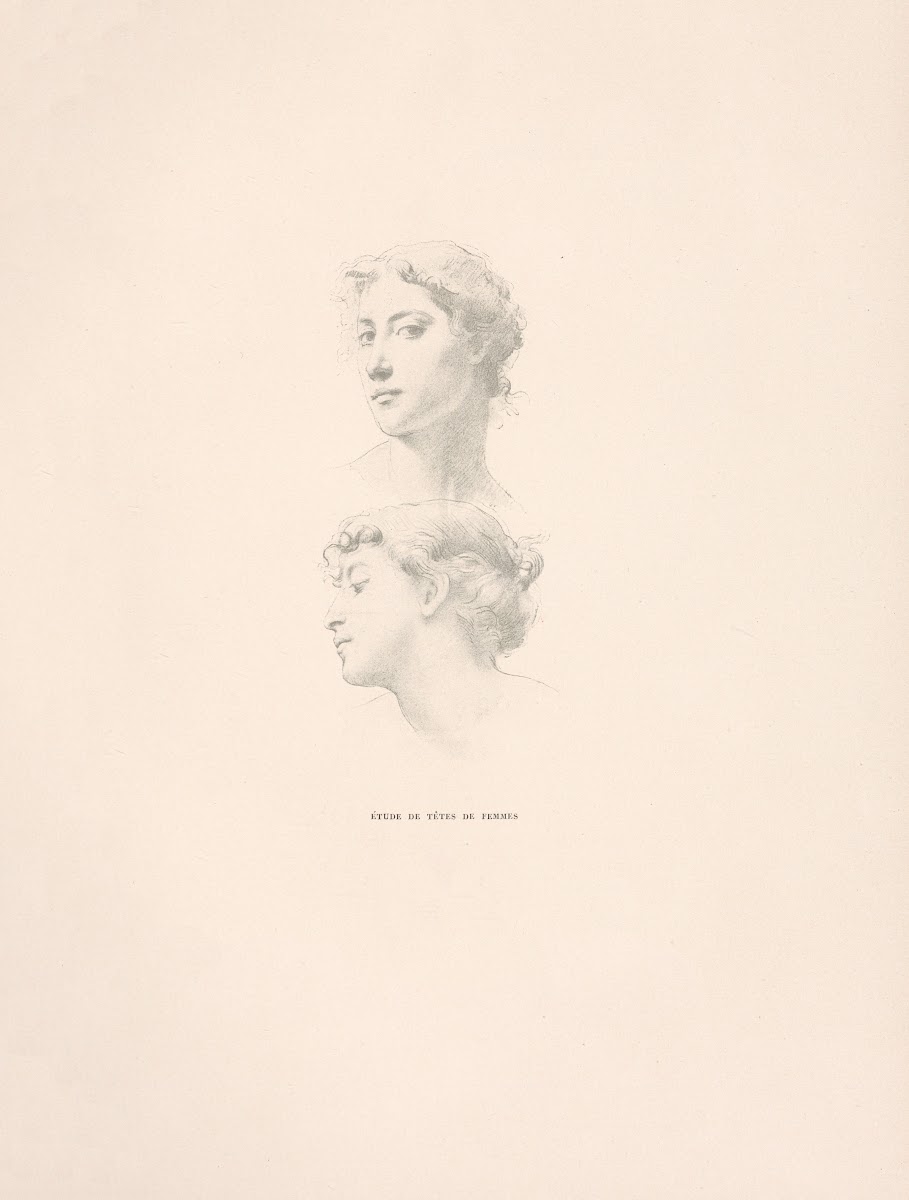 Ètude de tètes de femmes 19th century