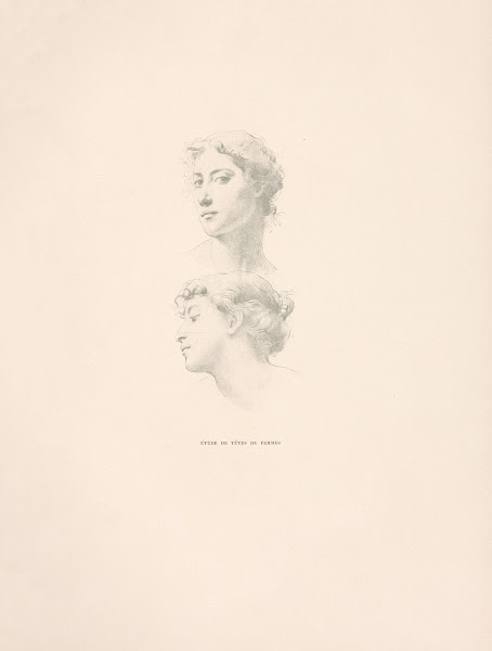 Ètude de tètes de femmes 19th century