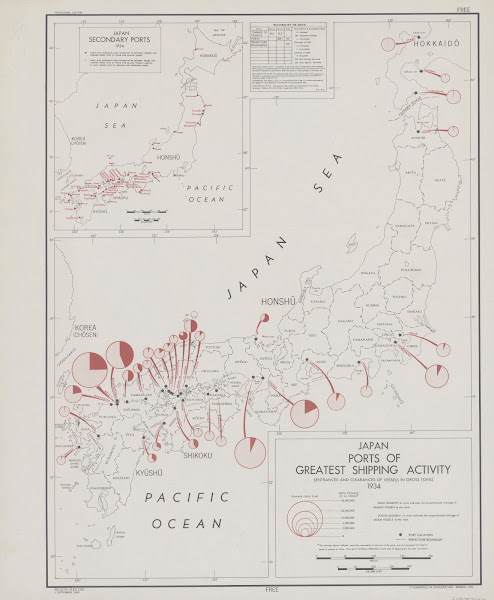 Japan  ports of greatest shipping activity 1934 1945