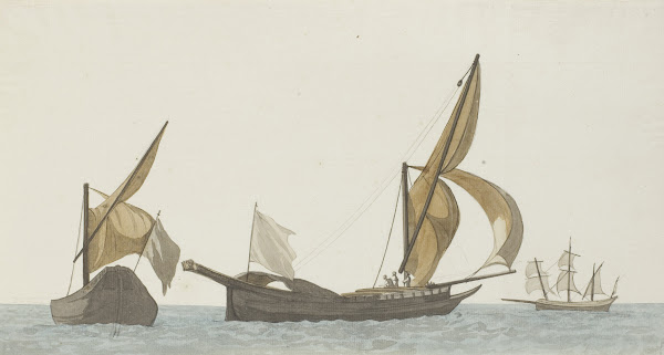 Drie schepen twee spéronares van Scilla en een tartanes 1778
