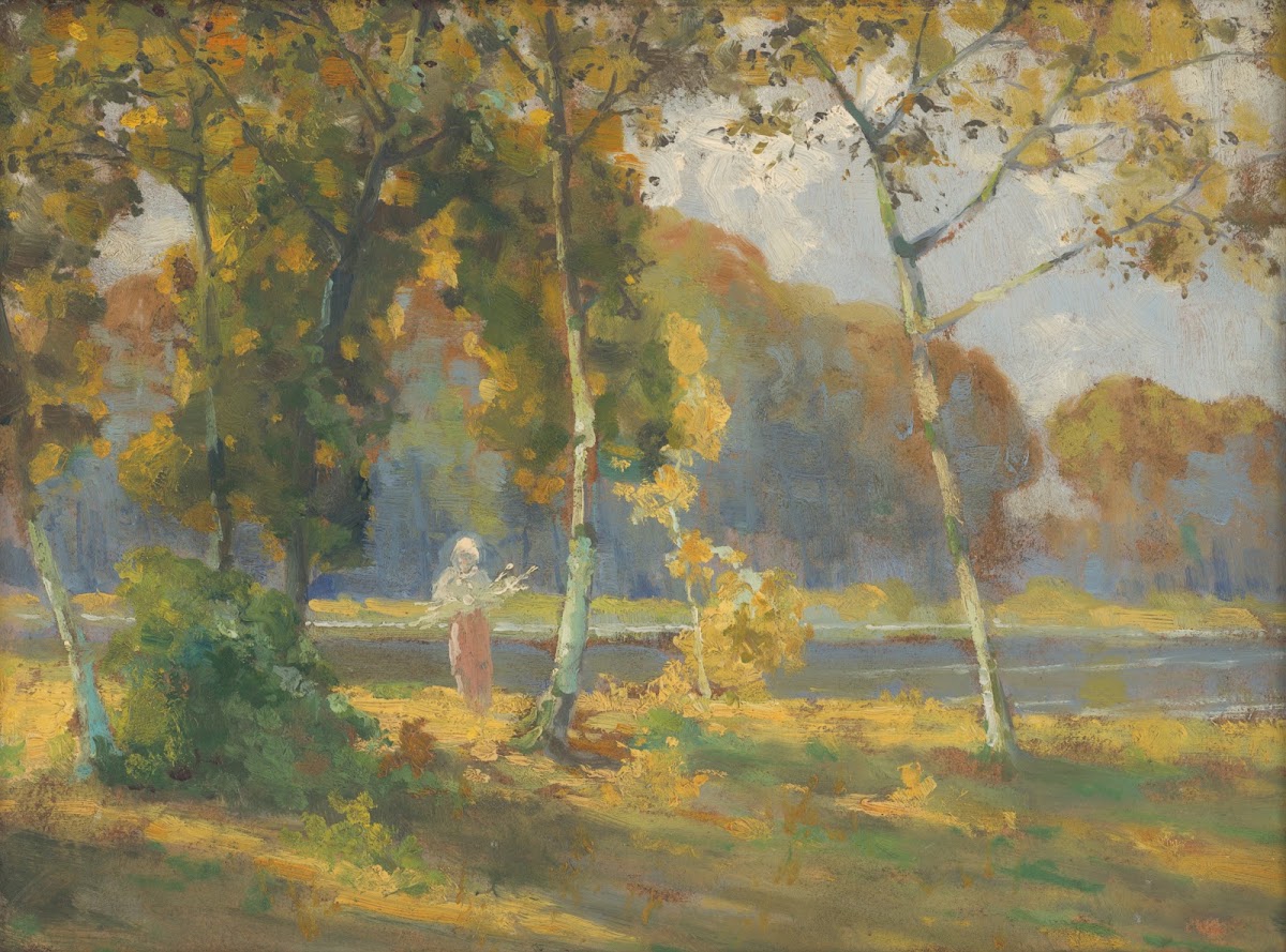 Summer landscape with birches 1915
