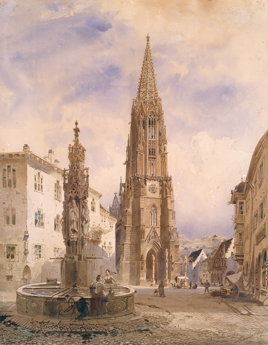 View of the cathedral from the fish fountain 1868
