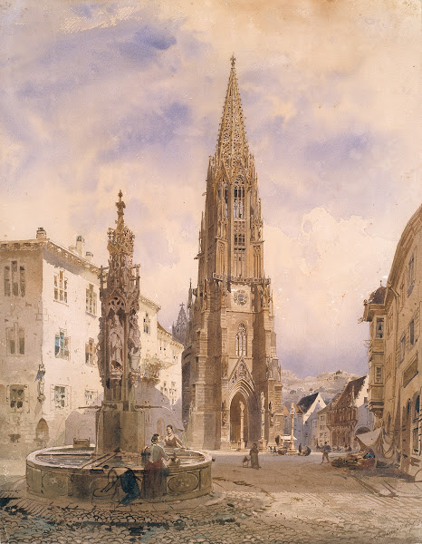 View of the cathedral from the fish fountain 1868