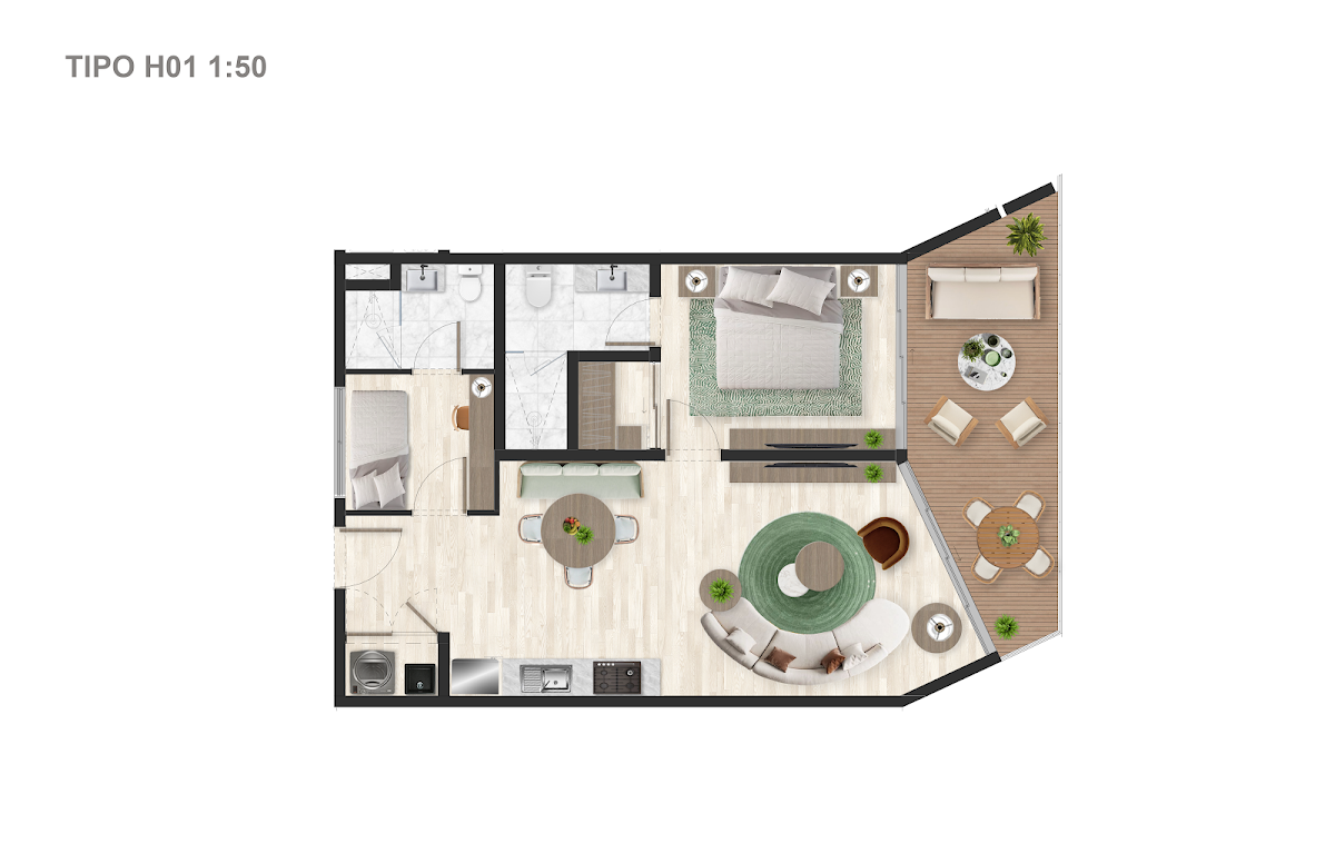 Bonita Beach one bedroom plan