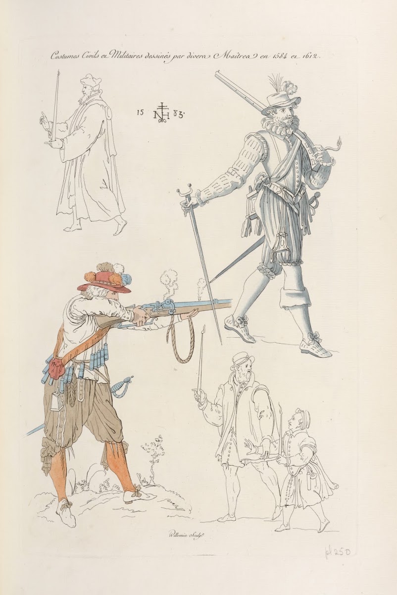 Costumes civils et militaires dessinés par divers maîtres en 1584 et 1612 1839