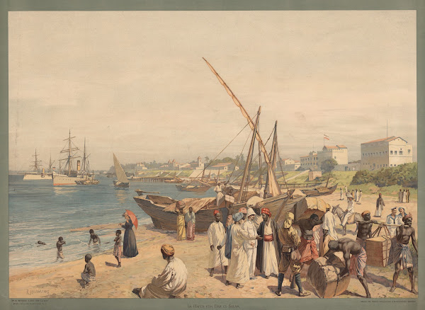 Kolonial Wandbilder  Im Hafen von Dar Es Salam 1907