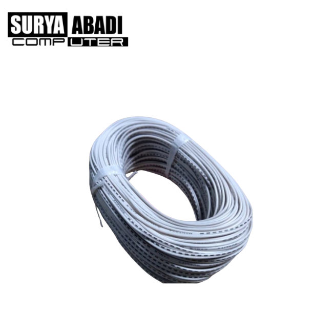 KABEL AWG24 DOUBLE 2X18 0,12 PUTIH-PUTIH (50 M)