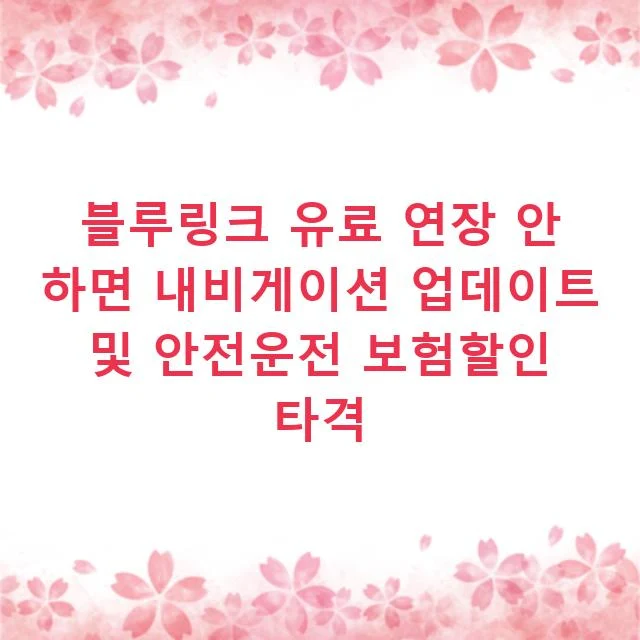 블루링크 유료 연장 안 하면 내비게이션 업데이트 및 안전운전 보험할인 타격