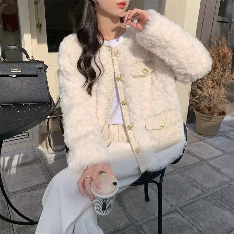 Lined Teddy Fleece Jacket in Classic Style