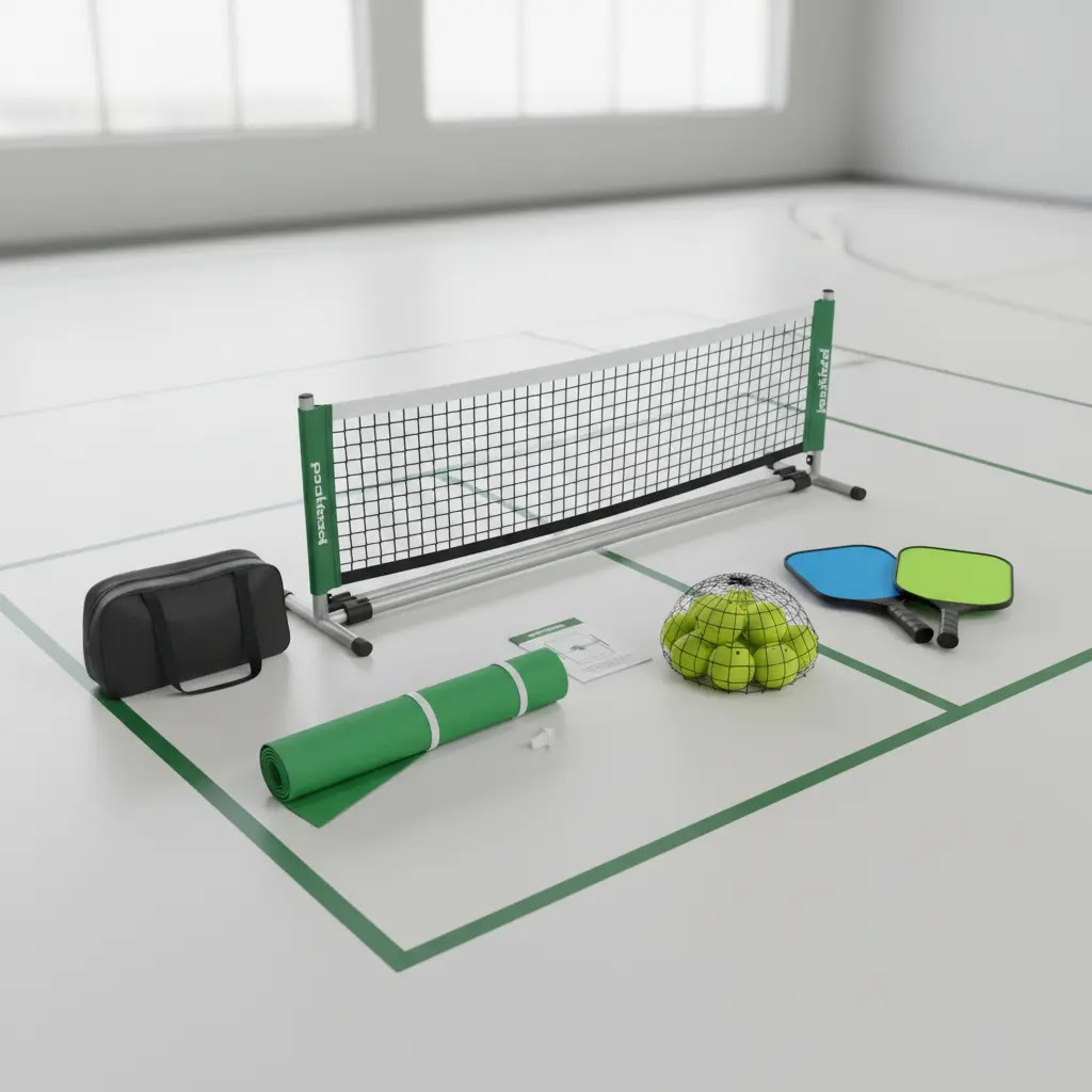 Apa saja yang termasuk dalam paket lapangan pickleball portabel