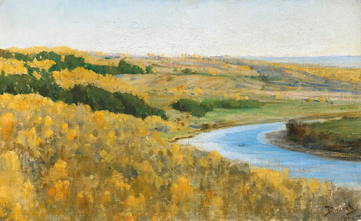 The River Oka In Golden Autumn