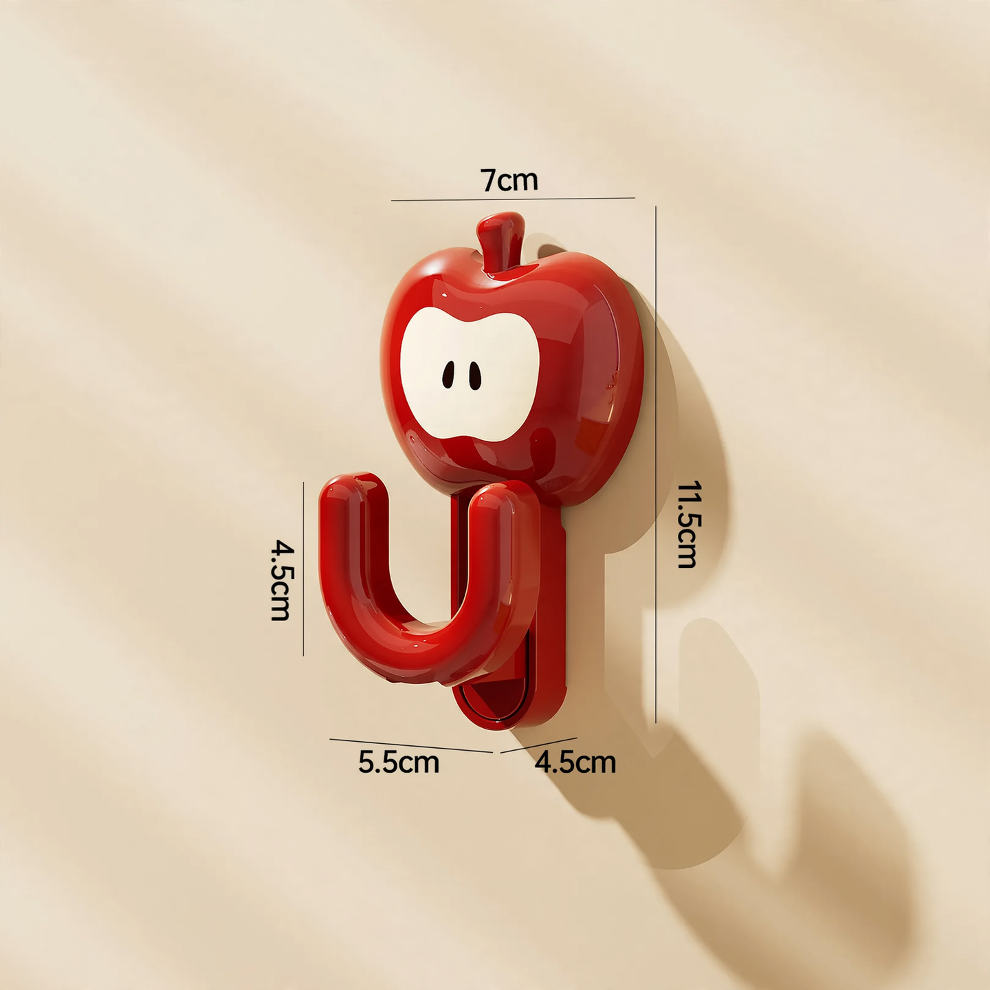 Suction cup wall hook, plastic, no drilling