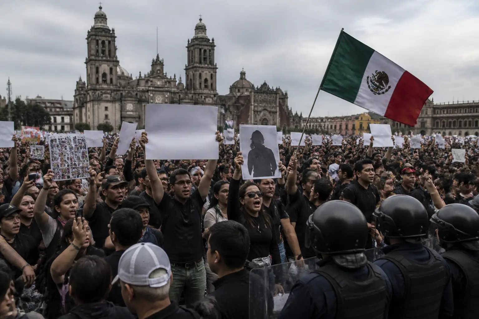 Editorial image for Thousands protest in Mexican city over cartel violence
