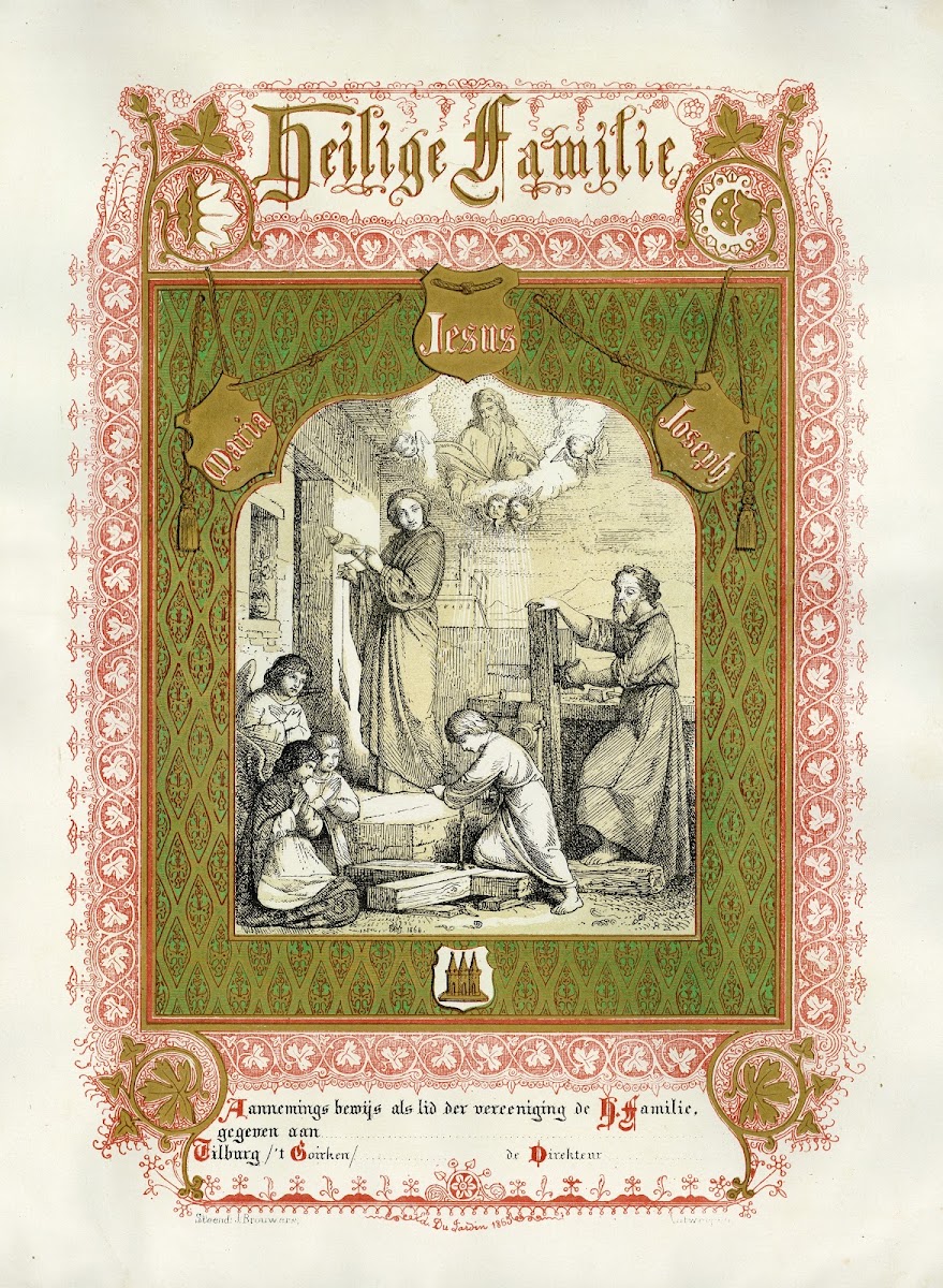 Diploma Der Heilige Familie Tilburg Parochie T Goirke 1865