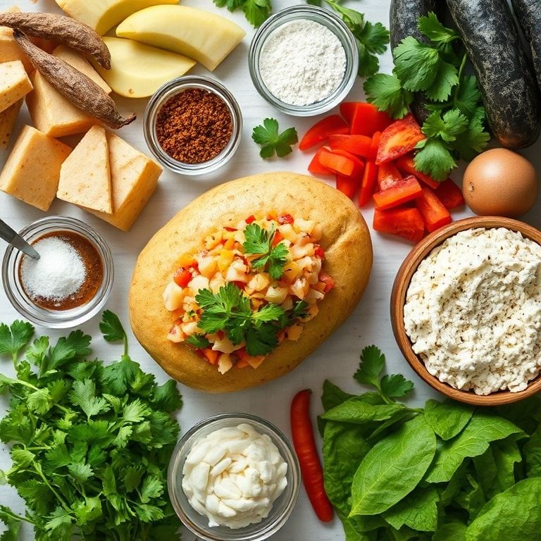 Ingredients for Easy Loaded Potato Taco Bowl Recipe for Dinner – Quick & Crispy Family Favorite