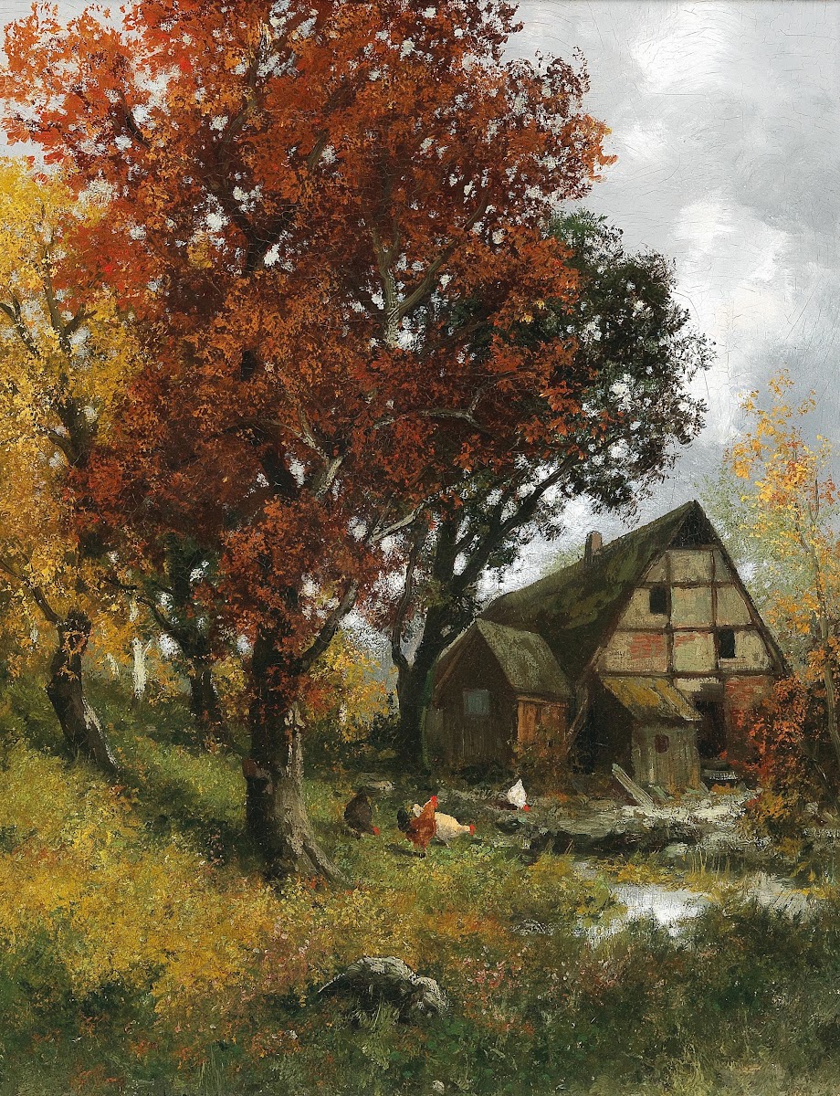 Mühle im Herbstwald