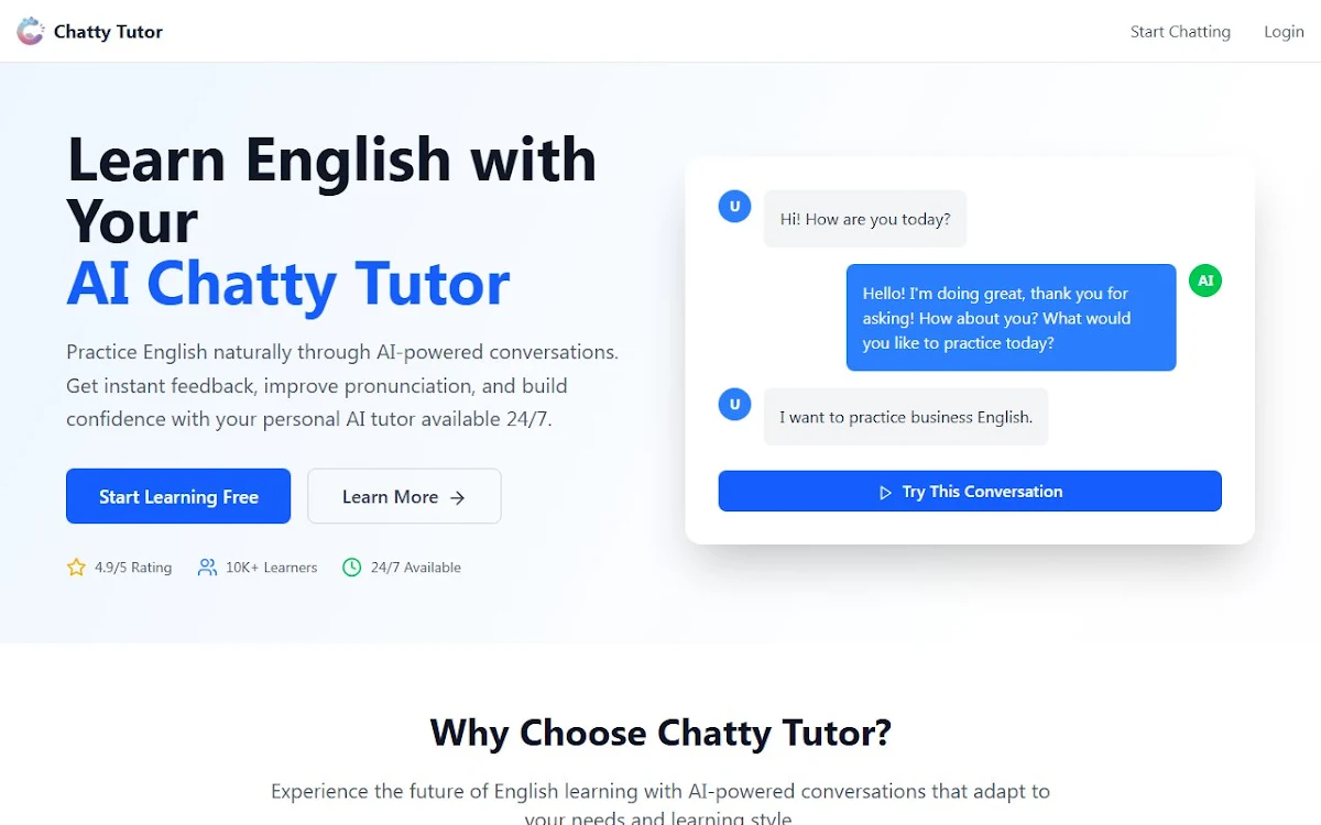 Captura de Chatty Tutor