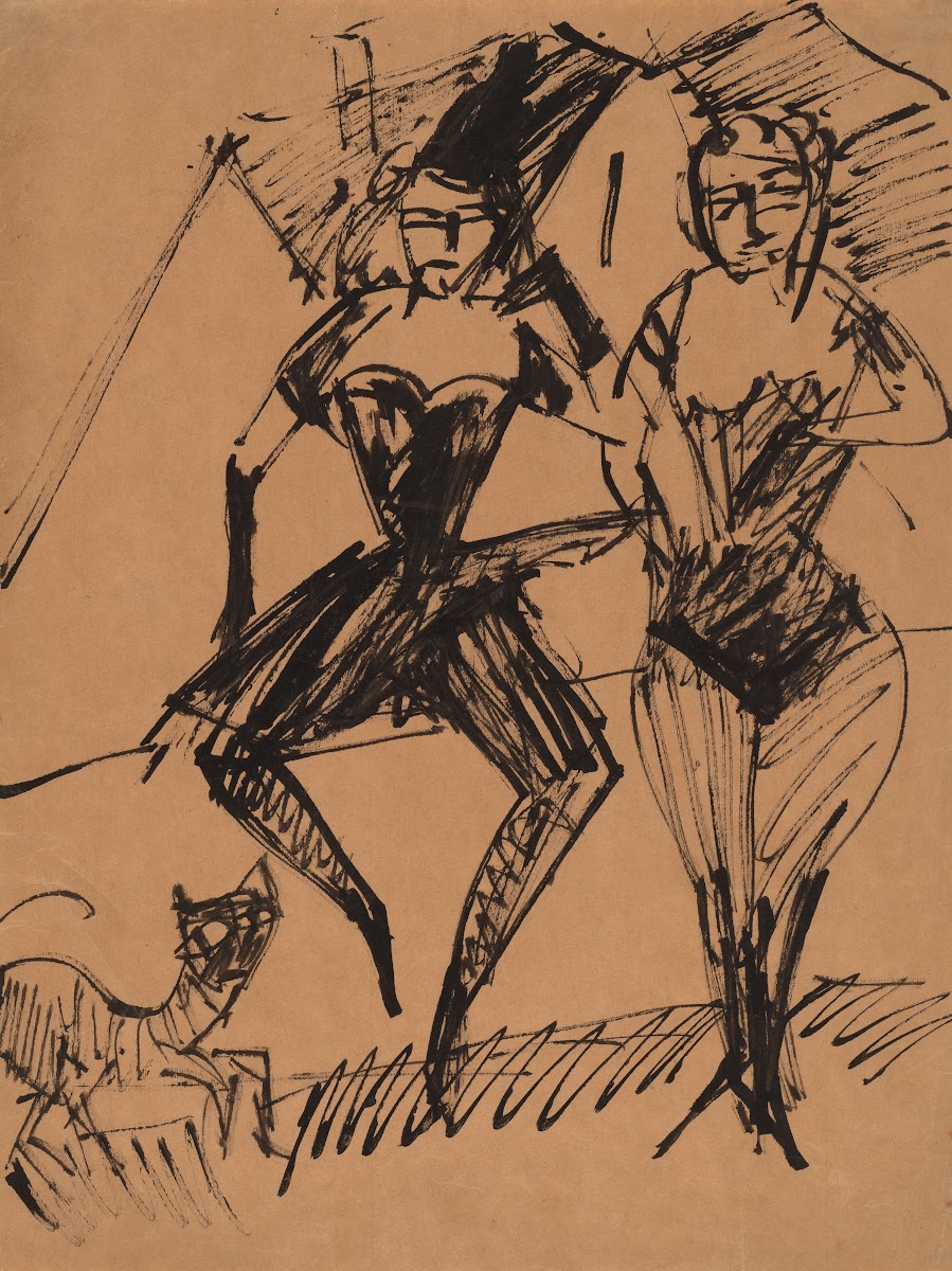Two Dancers with a Cat 1913