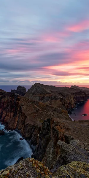 Coastal Landscape, Sunrise, Mountain, Ocean 4K iPhone Wallpaper Background