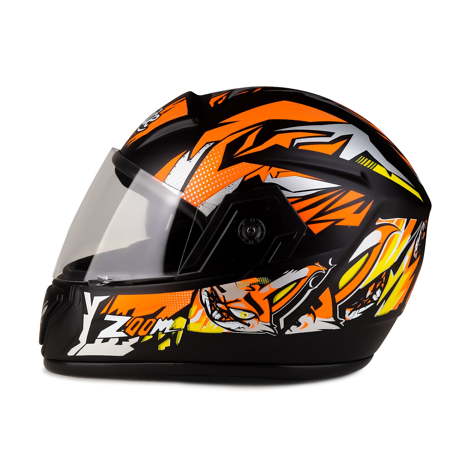 Side profile of the helmet showing aerodynamic shape