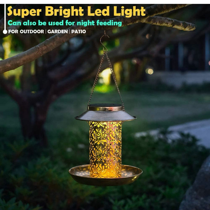 Solar Bird Feeding Station with LED Lighting