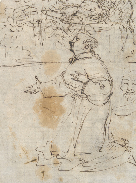 Kneeling Saint and othersketches 1580s