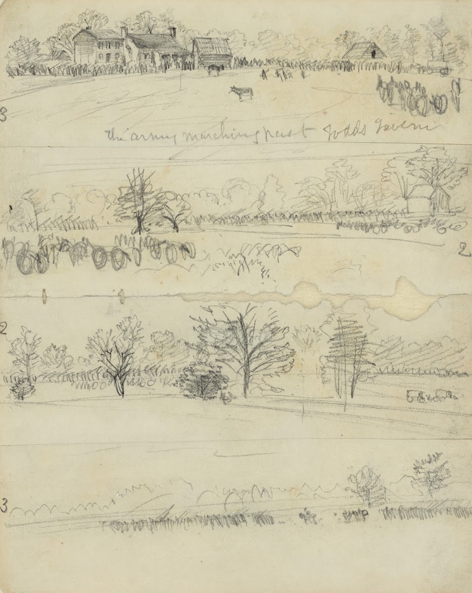 The army marching past Todds Tavern 1864