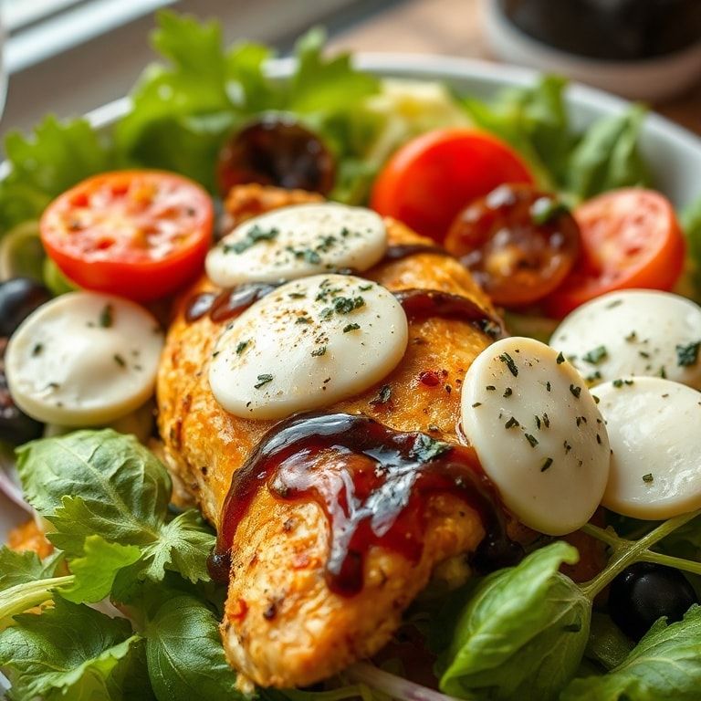 Easy Baked Chicken Salad with Mozzarella and Balsamic: A Quick and Family-Friendly Dinner