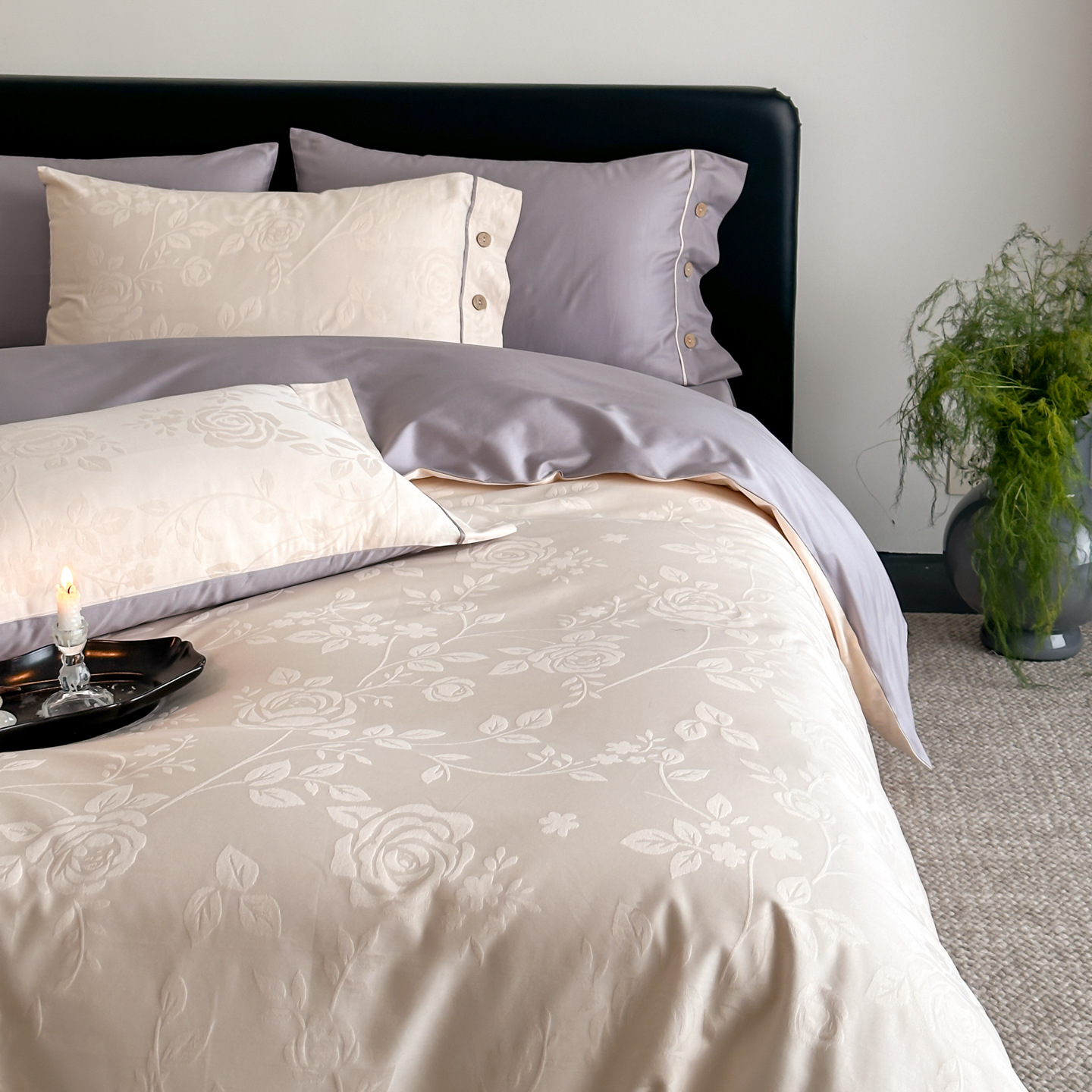 Bedding set made from long-staple cotton, 4-piece